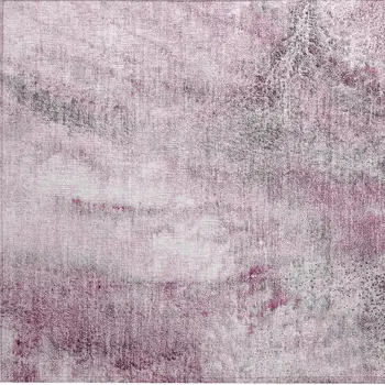 2' X 3' Pink Abstract Washable Non Skid Indoor Outdoor Area Rug
