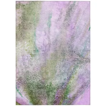 5' X 8' Purple Abstract Washable Non Skid Indoor Outdoor Area Rug