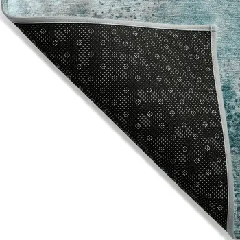 8' X 10' Gray and Ivory Abstract Washable Non Skid Indoor Outdoor Area Rug