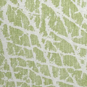 2' X 3' Green and White Abstract Washable Non Skid Indoor Outdoor Area Rug