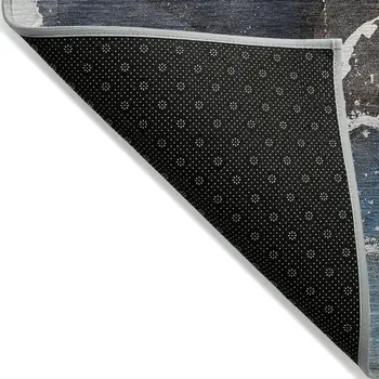 2' X 3' Blue Abstract Washable Non Skid Indoor Outdoor Area Rug