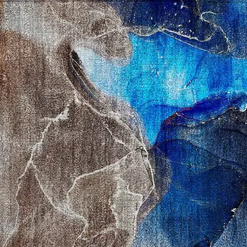 2' X 3' Blue Abstract Washable Non Skid Indoor Outdoor Area Rug