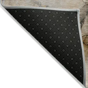 8' X 10' Beige Abstract Washable Non Skid Indoor Outdoor Area Rug