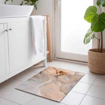 2' X 3' Orange Abstract Washable Non Skid Indoor Outdoor Area Rug