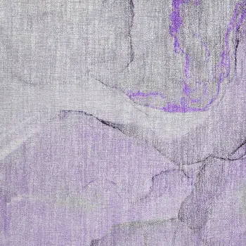 2' X 3' Purple and Ivory Abstract Washable Non Skid Indoor Outdoor Area Rug