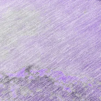 8' Purple And Ivory Round Abstract Washable Indoor Outdoor Area Rug