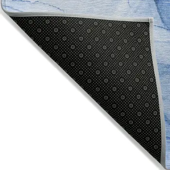 8' X 10' Blue Abstract Washable Indoor Outdoor Area Rug