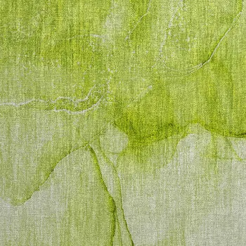2' X 3' Green Abstract Washable Non Skid Indoor Outdoor Area Rug