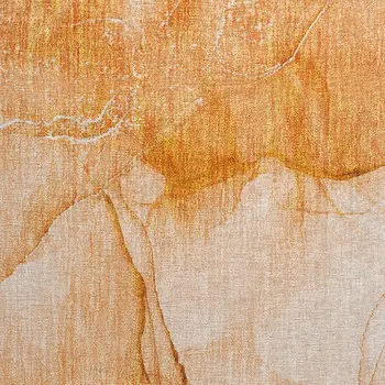 2' X 3' Orange Abstract Washable Indoor Outdoor Area Rug