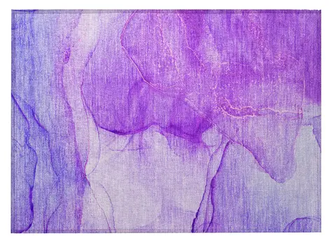 2' X 3' Purple Abstract Washable Non Skid Indoor Outdoor Area Rug