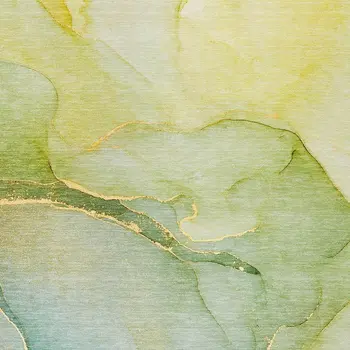 3' X 5' Green Abstract Washable Non Skid Indoor Outdoor Area Rug