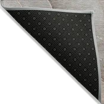 9' X 12' Taupe Abstract Washable Non Skid Indoor Outdoor Area Rug