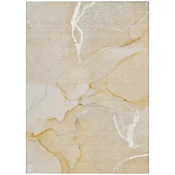 10' X 14' Beige Abstract Washable Non Skid Indoor Outdoor Area Rug