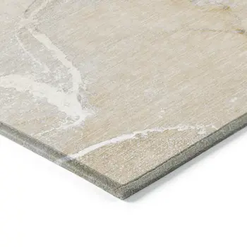 10' X 14' Beige Abstract Washable Non Skid Indoor Outdoor Area Rug
