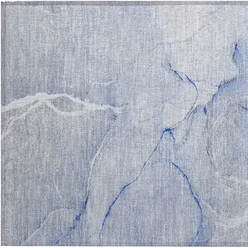 2' X 3' Blue Abstract Washable Non Skid Indoor Outdoor Area Rug