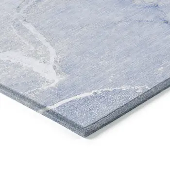 2' X 3' Blue Abstract Washable Non Skid Indoor Outdoor Area Rug