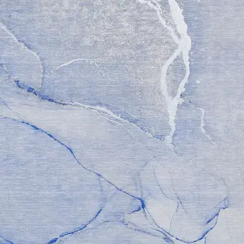 3' X 5' Blue Abstract Washable Non Skid Indoor Outdoor Area Rug