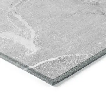 8' X 10' Gray Abstract Washable Non Skid Indoor Outdoor Area Rug