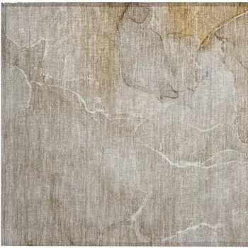2' X 3' Beige Abstract Washable Non Skid Indoor Outdoor Area Rug