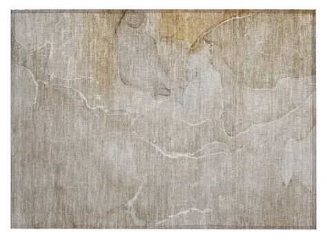 2' X 3' Beige Abstract Washable Non Skid Indoor Outdoor Area Rug