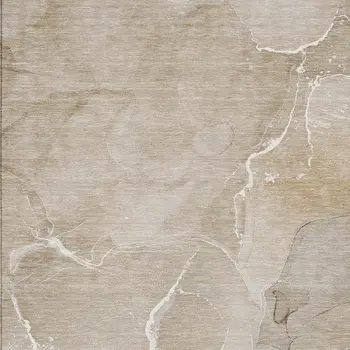 3' X 5' Beige Abstract Washable Non Skid Indoor Outdoor Area Rug