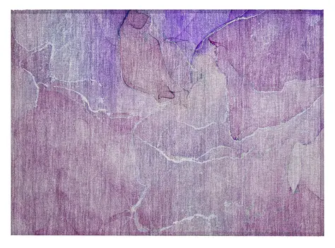 2' X 3' Purple Abstract Washable Non Skid Indoor Outdoor Area Rug