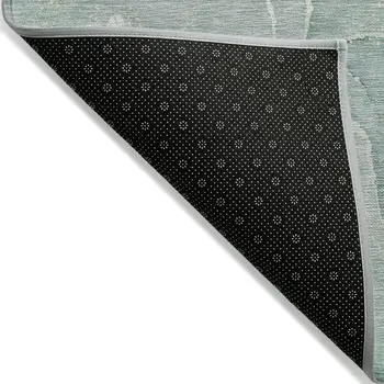8' Round Teal Round Abstract Washable Non Skid Indoor Outdoor Area Rug