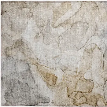 2' X 3' Beige Abstract Washable Non Skid Indoor Outdoor Area Rug