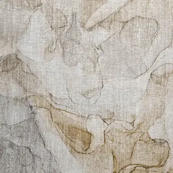 2' X 3' Beige Abstract Washable Non Skid Indoor Outdoor Area Rug