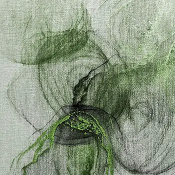2' X 3' Olive Green Abstract Washable Non Skid Indoor Outdoor Area Rug