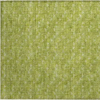 2' X 3' Moss Green Geometric Washable Non Skid Indoor Outdoor Area Rug