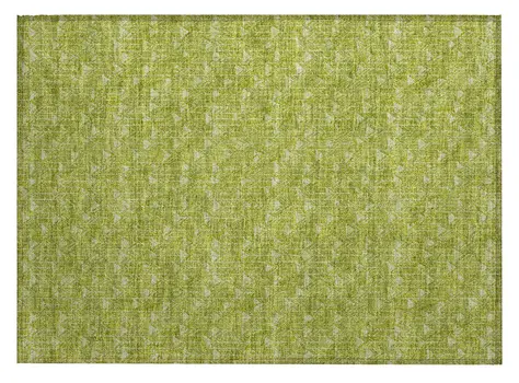 2' X 3' Moss Green Geometric Washable Non Skid Indoor Outdoor Area Rug