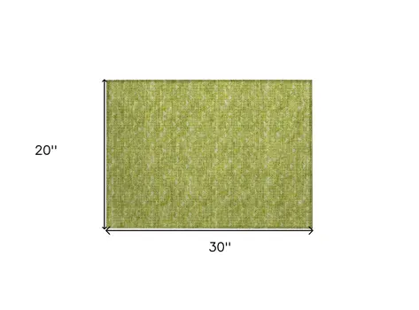 2' X 3' Moss Green Geometric Washable Non Skid Indoor Outdoor Area Rug