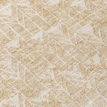 2' X 8' Beige Geometric Washable Indoor Outdoor Runner Rug