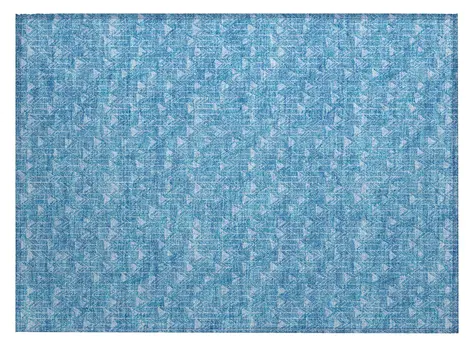 2' X 3' Blue Geometric Washable Non Skid Indoor Outdoor Area Rug