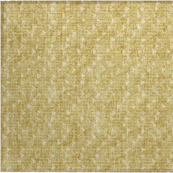 2' X 3' Gold Geometric Washable Non Skid Indoor Outdoor Area Rug