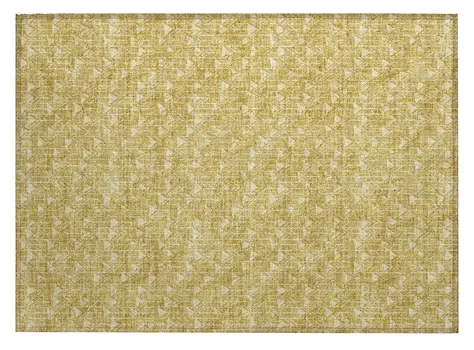 2' X 3' Gold Geometric Washable Non Skid Indoor Outdoor Area Rug