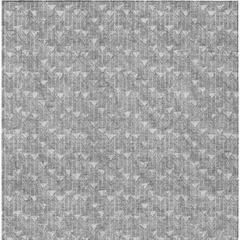 3' X 5' Gray Geometric Washable Non Skid Indoor Outdoor Area Rug