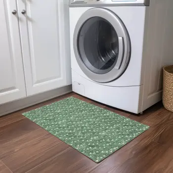 2' X 3' Sage Geometric Washable Non Skid Indoor Outdoor Area Rug