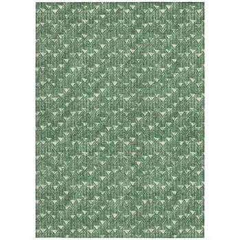 3' X 5' Sage Geometric Washable Non Skid Indoor Outdoor Area Rug