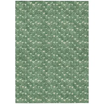 3' X 5' Sage Geometric Washable Non Skid Indoor Outdoor Area Rug