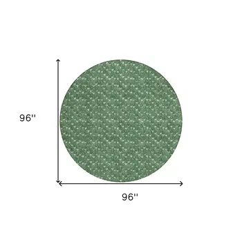 8' Sage Round Geometric Washable Indoor Outdoor Area Rug