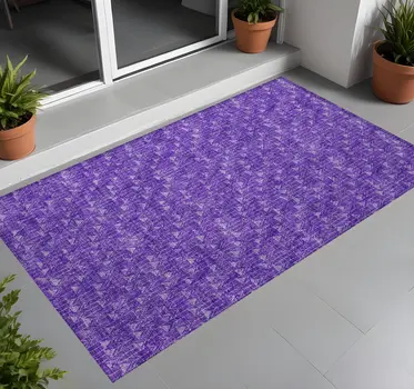 2' X 3' Purple Geometric Washable Non Skid Indoor Outdoor Area Rug