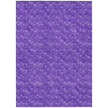 9' X 12' Purple Geometric Washable Non Skid Indoor Outdoor Area Rug