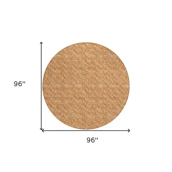 8' Round Bronze Round Geometric Washable Non Skid Indoor Outdoor Area Rug