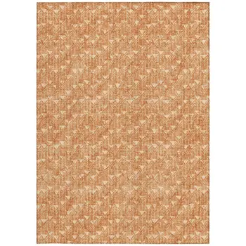 8' X 10' Bronze Geometric Washable Indoor Outdoor Area Rug