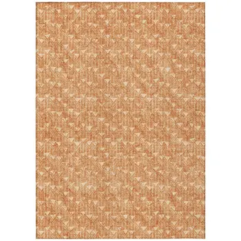 8' X 10' Bronze Geometric Washable Indoor Outdoor Area Rug