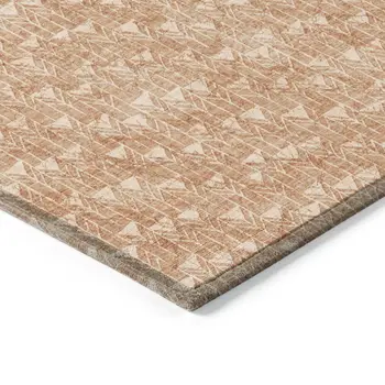 8' X 10' Bronze Geometric Washable Indoor Outdoor Area Rug