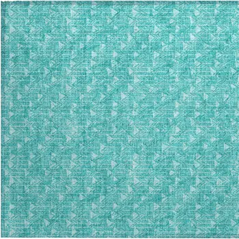 2' X 3' Turquoise Geometric Washable Non Skid Indoor Outdoor Area Rug