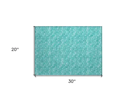 2' X 3' Turquoise Geometric Washable Non Skid Indoor Outdoor Area Rug